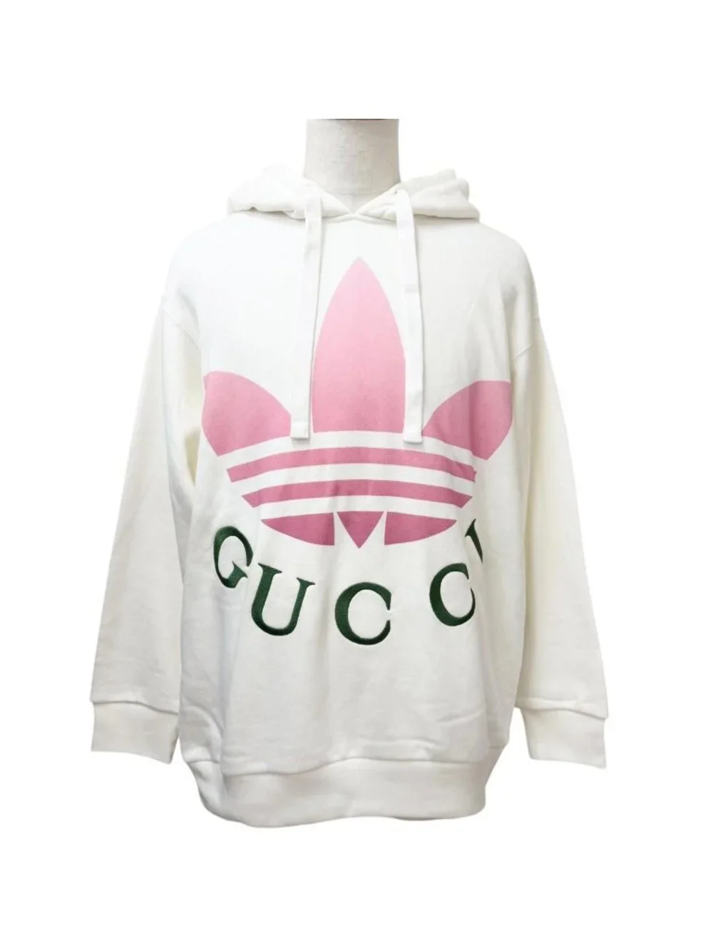 Gucci Adidas Trefoil Arch Logo Pullover Hoodie Ivory